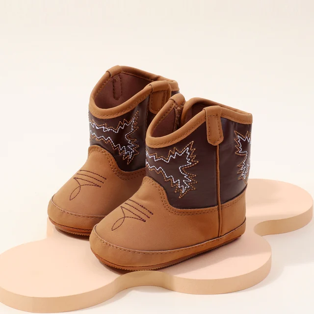 Petites bottes en PU et coton doux pour bébé, chaussures de pré-marche pour garçons et filles, nouveau Style printemps et automne 2024, BHX3210 – Image 4