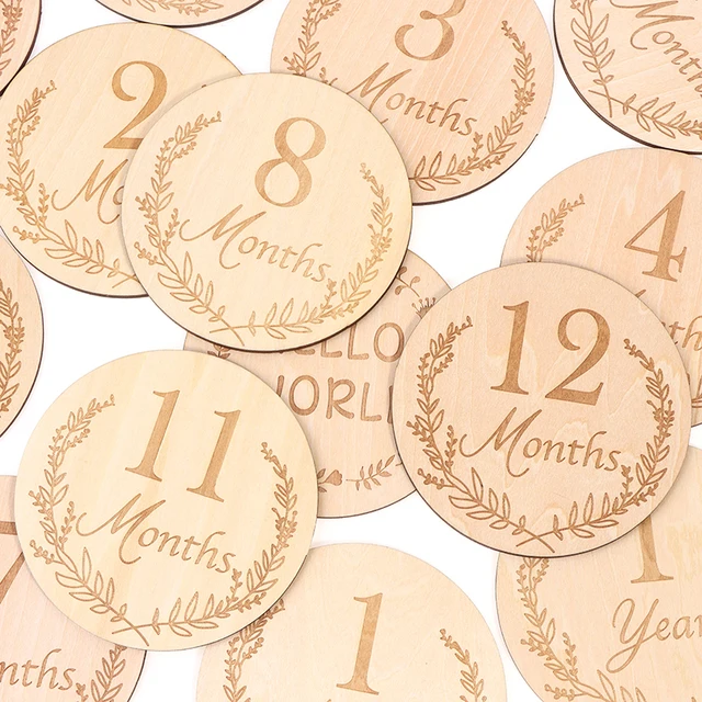 TeWindsor-Carte en bois pour bébé, mois de naissance du nouveau-né, anniversaire ata lestone, accessoires de photographie pour enfants, jouet – Image 4