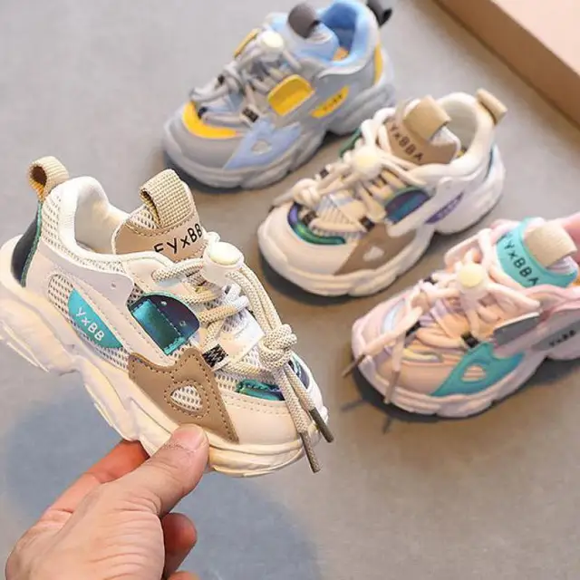 Taille 21-36 bébé enfant en bas âge chaussures pour garçons filles respirant maille petits enfants espadrilles décontractées antidérapant enfants chaussures de Sport tenis – Image 6