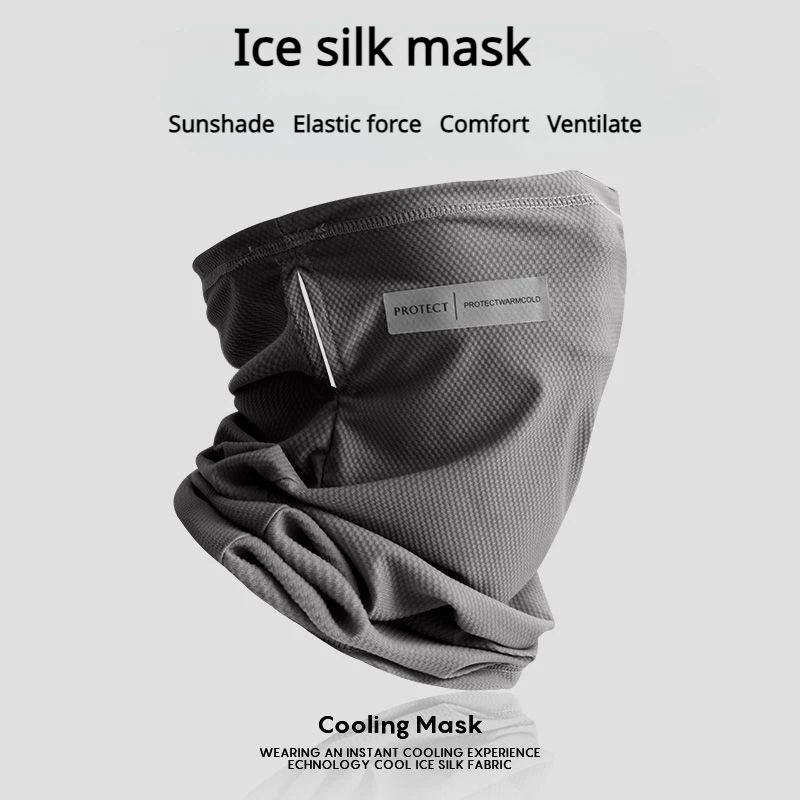 Masque de Protection solaire d'été en soie glacée, Protection UV du cou, couverture faciale avec bord, cyclisme en plein air, chapeaux de Protection solaire