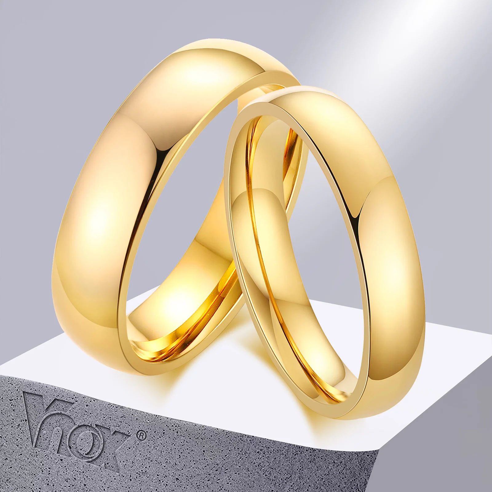 Vnox – bagues de mariage anti-rayures en tungstène pour femmes et hommes, bandes de mariage classiques simples pour Couples, bijoux de base