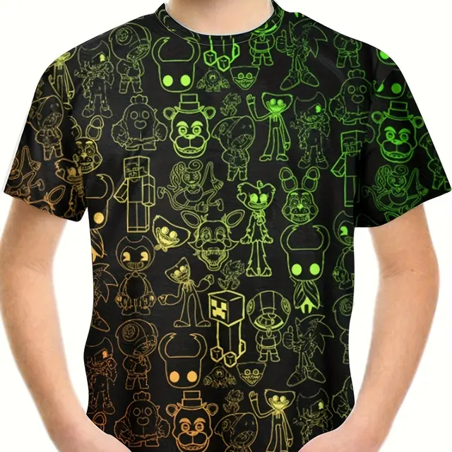 T-Shirt tendance pour garçons et filles, dessin animé créatif imprimé en 3d, décontracté, à la mode, pour l'extérieur, hauts mignons, 2024 – Image 6