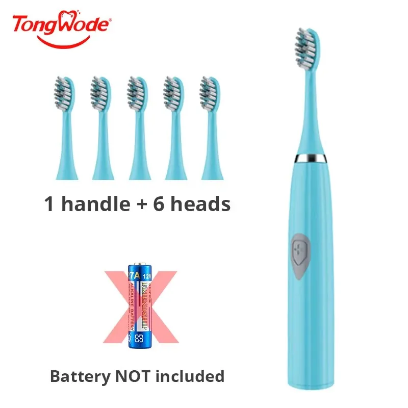 Tongwode brosse à dents électrique pour adultes poils souples batterie Portable résistance IPX6 étanche intelligente efficace soins bucco-dentaires