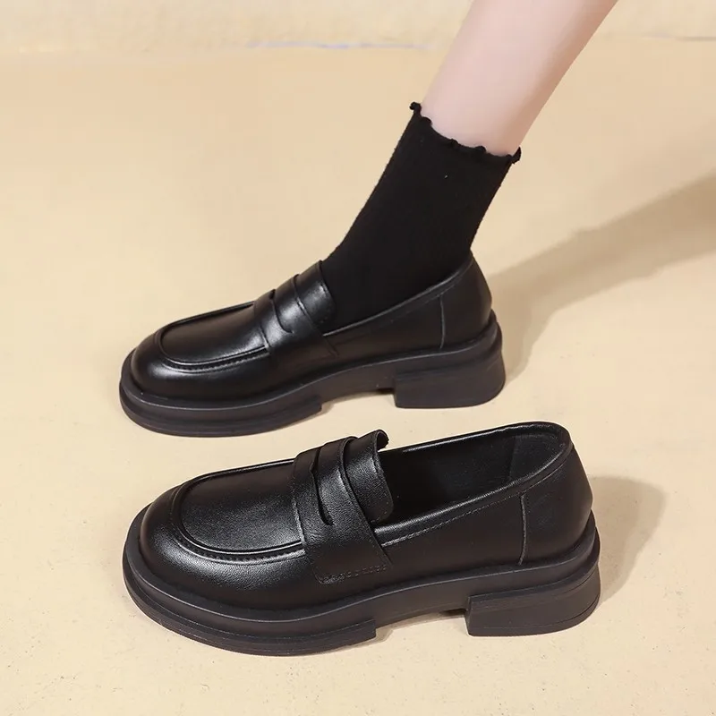 Chaussures d'étudiant de Style japonais, chaussures Lolita Cosplay pour femmes/filles, chaussures à plateforme noires/uniforme café, nouvelle collection 2024