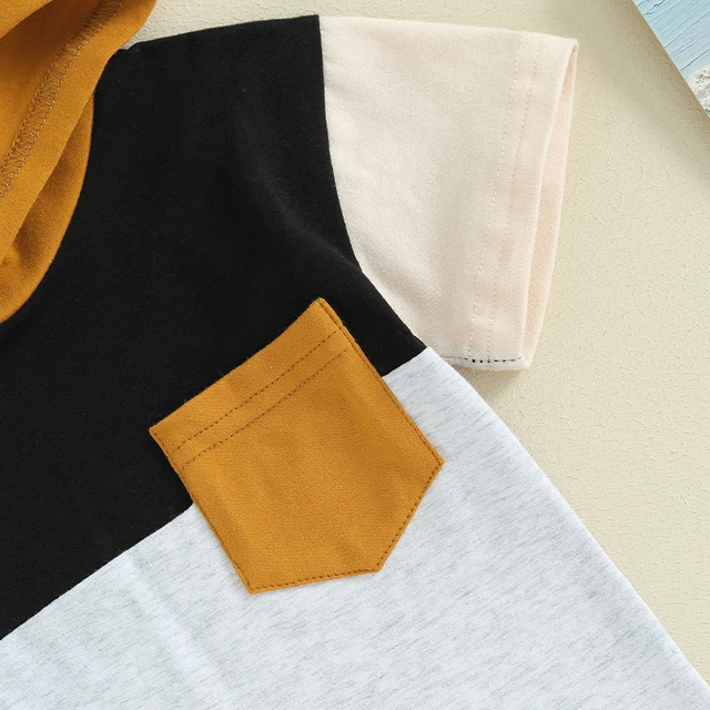 Tenues d'été pour garçons, 2 pièces, t-shirt à capuche à manches courtes et short à taille élastique, ensemble de vêtements pour tout-petits – Image 6
