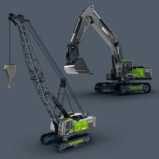 1/50 modèle voiture Bulldozer camion pelle grue chariot élévateur Construction ingénierie véhicule jouets pour garçons enfants jouets éducatifs – Image 5
