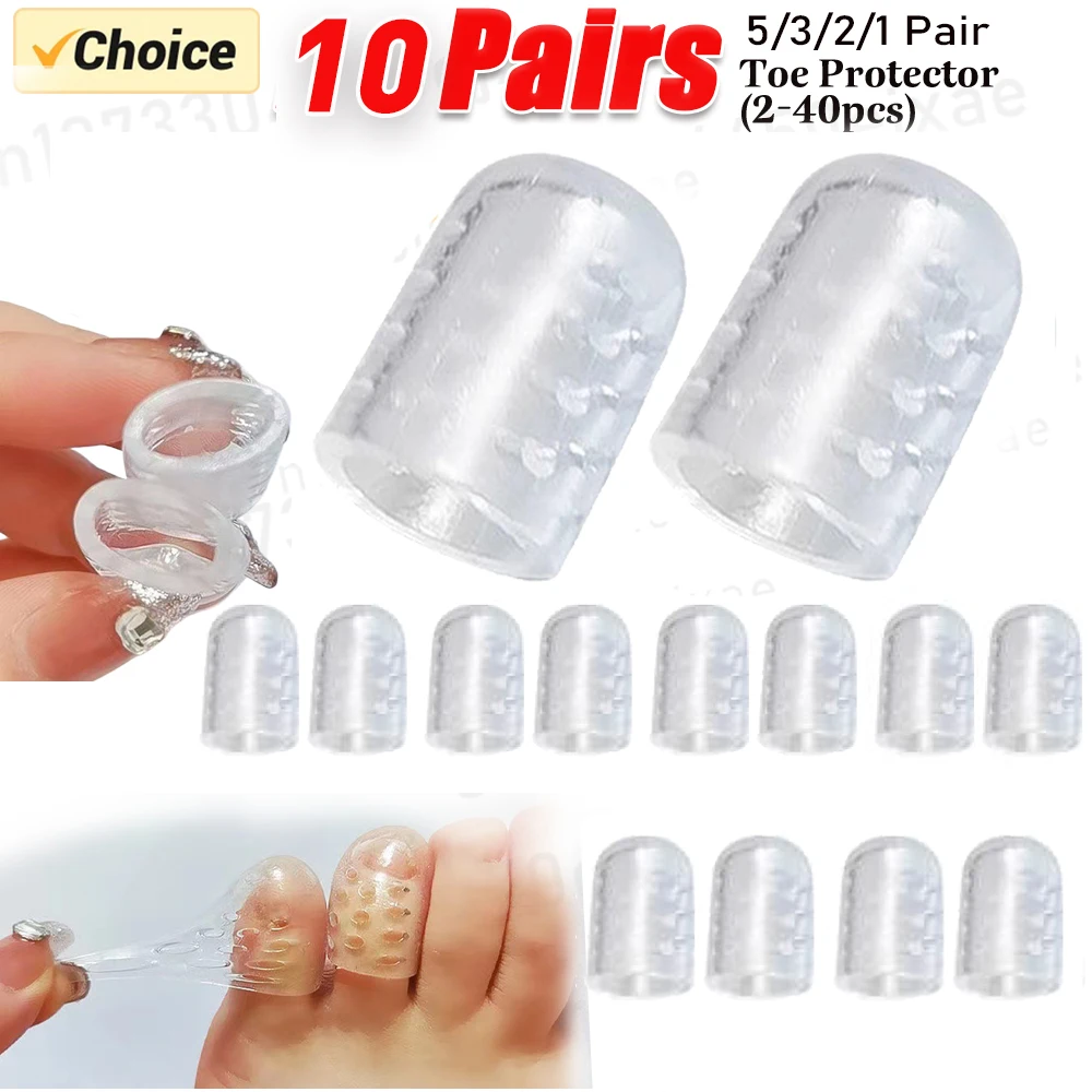 1-10 paires de couvre-orteils en Silicone, Anti-Friction, respirant, protecteur d'orteils, prévient les ampoules, couvre-orteils, soins des pieds