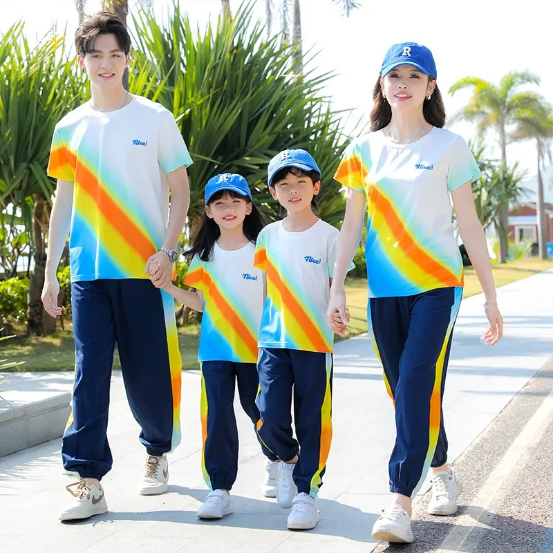 Vêtements de sport décontractés assortis parent-enfant, une pièce, coordination familiale, printemps, automne, livraison gratuite, nouveau, 2024
