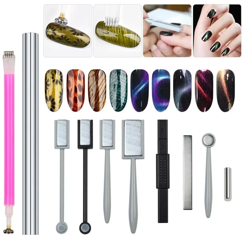 1Ps nouveau oeil de chat aimant bâton vernis à ongles Gel fantaisie multifonctionnel ongles Art oeil de chat aimant stylo ongles bâton magnétique outils pour ongles