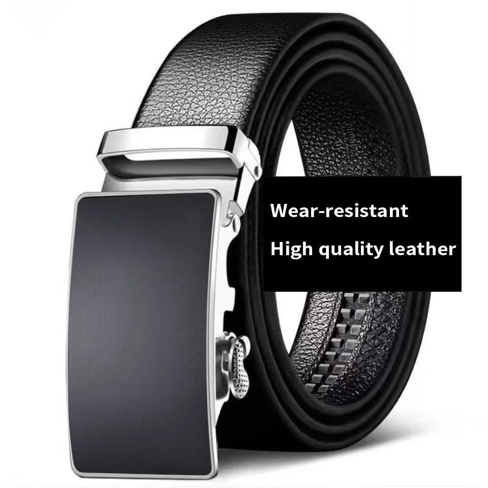 Ceinture en cuir de vache, ceinture en cuir pour hommes, boucle automatique, couche supérieure pour hommes, boucle tendance haut de gamme