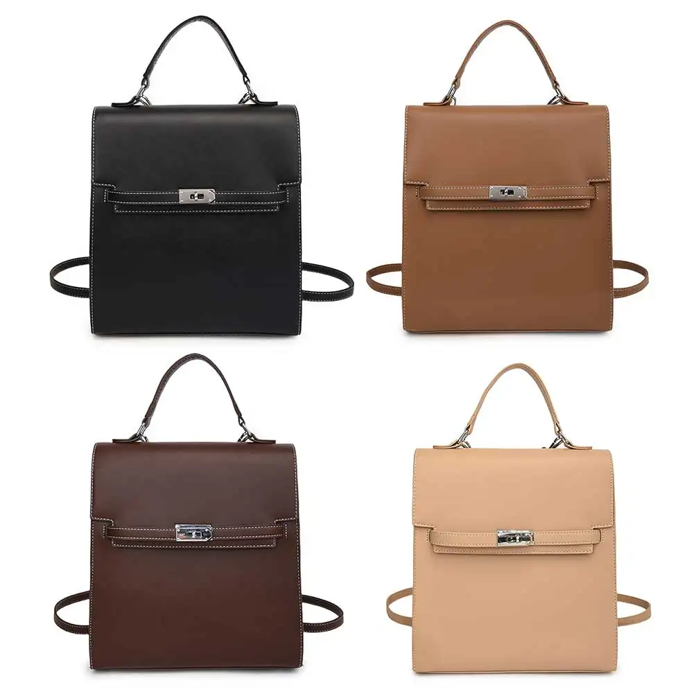 Sac à dos en cuir PU avec sangle réglable pour femme, sac à main décontracté, sac à documents solide, sac à main pour l'école de shopping, commpiedmont