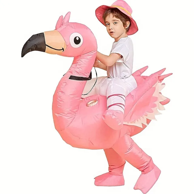 Adult and Child Inflatable Flamingo Costumes, Riding on Fun Adult Halloween Party Costumes of Flamingos – Image 3