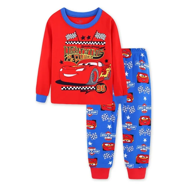 Printemps automne ensembles de vêtements pour enfants garçons 95 voitures McQueen vêtements de nuit de dessin animé vêtements enfants Pyjamas ensemble bébé filles coton Pyjamas – Image 2