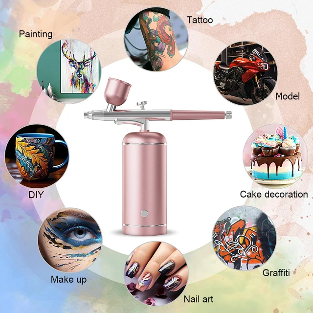 Aérographe pour ongles avec compresseur, aérographe Portable pour ongles, peinture artistique, artisanat, brosse à Air avec Kit de compresseur, pistolet de pulvérisation pour Nail Art – Image 2