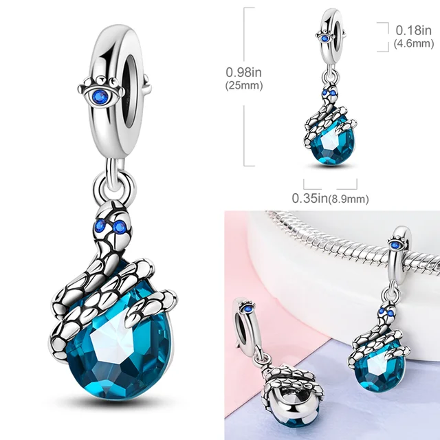 Ajustement Original Bracelet Bracelet breloques perle argent plaqué amour coeur pendentifs lumineux luciole balancent pour collier bijoux à bricoler soi-même – Image 4