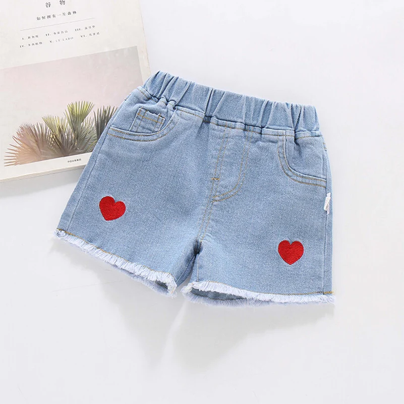 Short d'amour imprimé pur pour filles, short décontracté, polyvalent, mode estivale, 1 à 6 ans, 2024