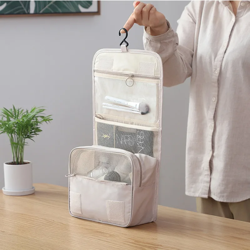 Sac de maquillage de voyage, organisateur de produits de toilette étanche, nécessaire de haute qualité pour femmes, crochet de salle de bain, pochette de lavage, sac de rangement à crochet