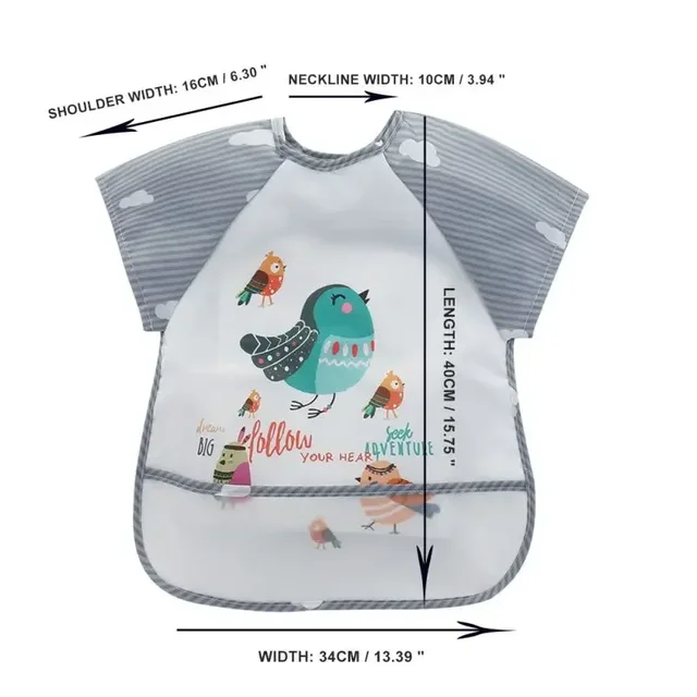 Vêtements de rot imperméables pour garçons et filles de 0 à 3 ans, Smock d'alimentation, tablier d'art sans manches avec dessin animé, Smock Animal, bavoir doux pour bébé – Image 5