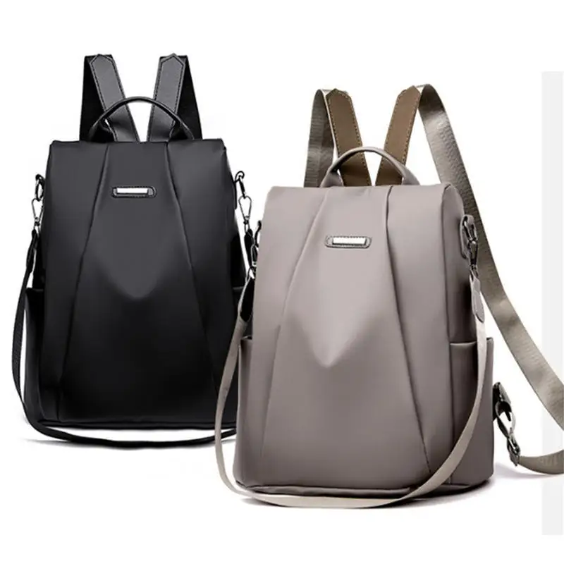 Sac à dos multifonction pour femmes, sac d'école décontracté de couleur unie pour filles, sac à bandoulière de voyage à sangle détachable, nouvelle collection