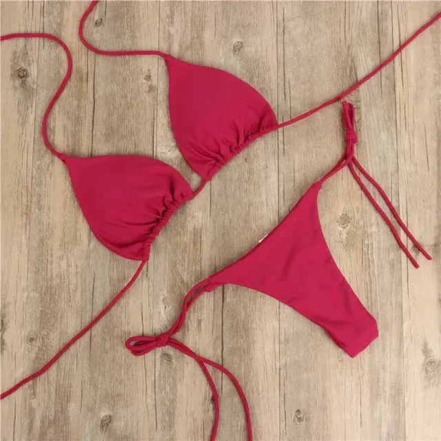 Bikini string uni à nouer sur le côté, maillot de bain à couper le souffle avec un design de bandage féminin – Bikini brésilien idéal pour la plage – Image 6