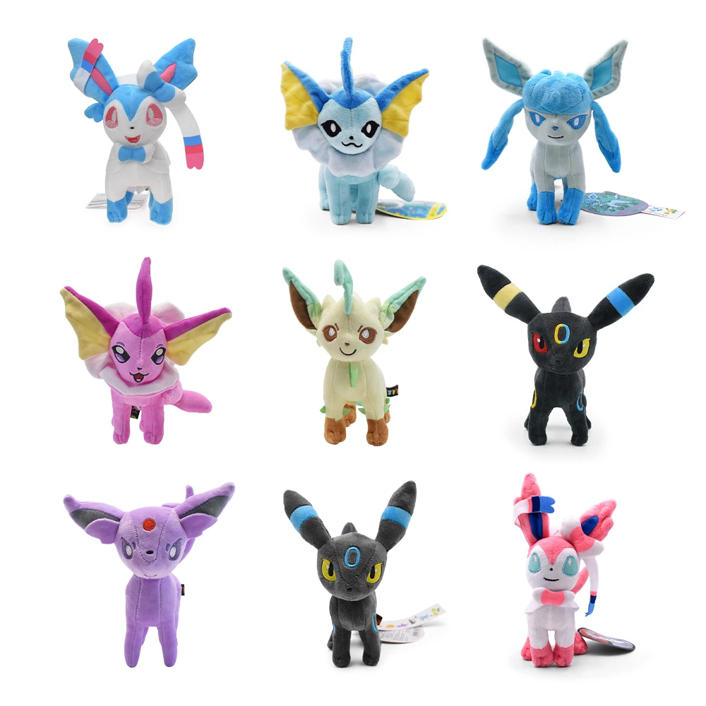 Peluche douce Leafeon Vaporeon Glaceon SylLion Espeon Umbreon Vaporeon SylLion, jouet à collectionner, cadeau