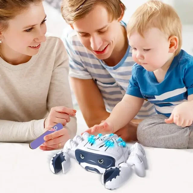 Jouet de crabe de marche musical pour tout-petit, jouet inoling de crabe pour bébé, jouet mécanique électrique avec lumière et musique – Image 5