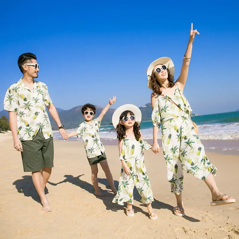 Tenue de famille pour femmes, combinaison de plage, ensembles de vêtements assortis, spinale et fille, pantalon salopette, été 2024