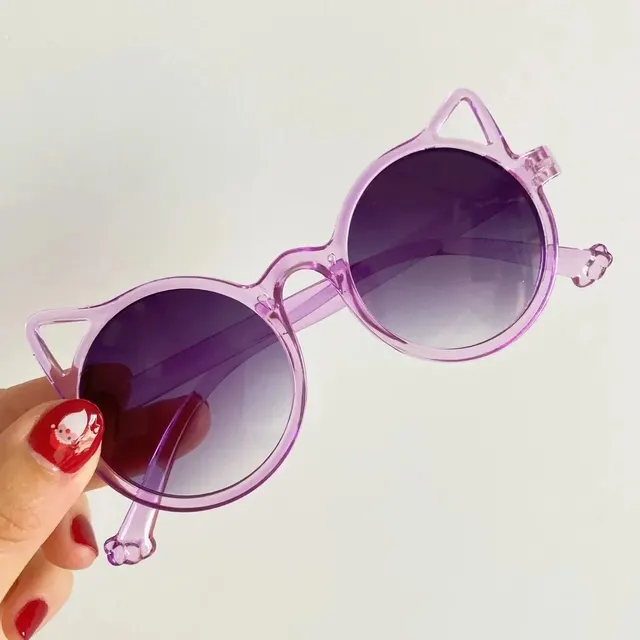 Lunettes de soleil avec oreilles d'animaux de dessin animé pour filles et garçons, protection solaire extérieure pour enfants, belles lunettes de soleil vintage, protection classique pour enfants – Image 3