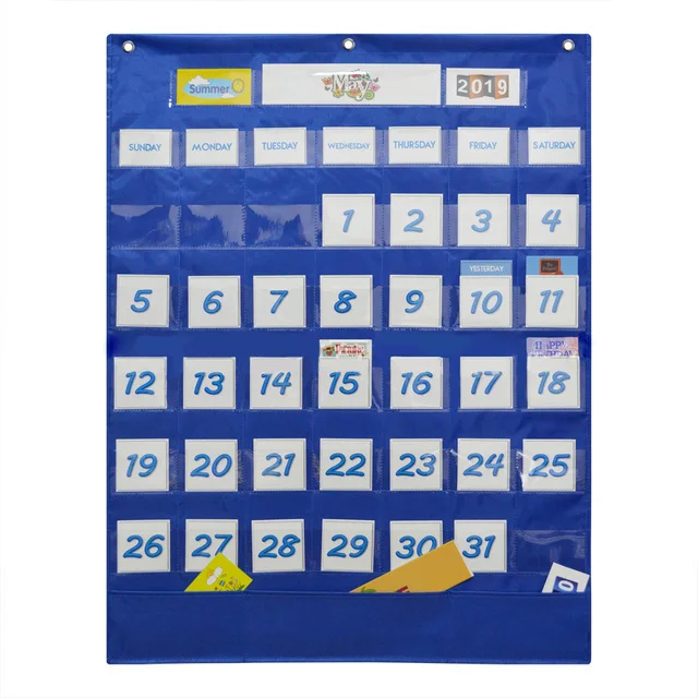 School Classroom Calendar Pocket Chart Wall Calendar & Weather Chart with 117 Cards Teaching Tool Supplies, 25.75*33.75in – Image 2