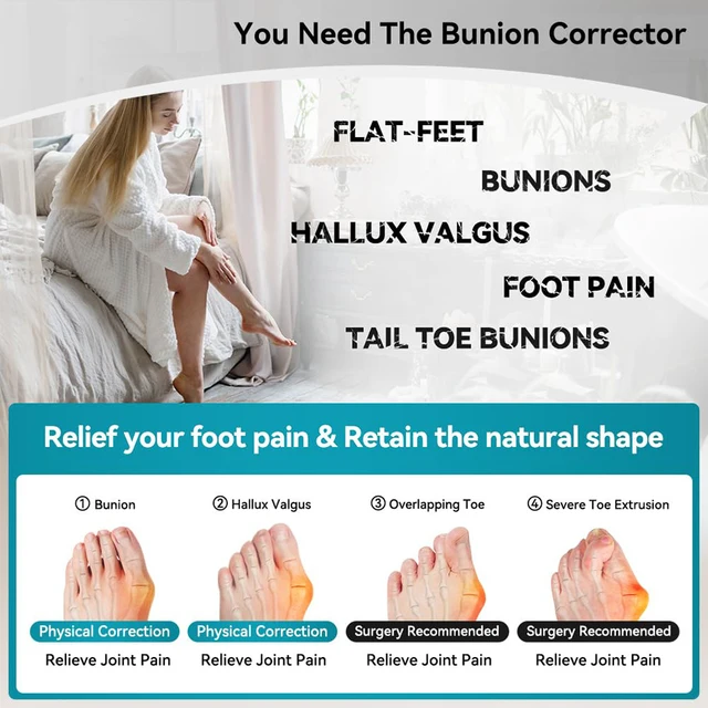 Correcteur d'oignon Hallux Valgus réglable, orthèses, séparateur de gros orteils, Correction du pouce, pédicure, redresseur de doigts, chaussette – Image 2