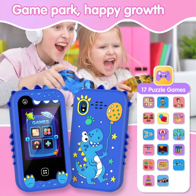Enfants téléphone intelligent 17 jeux enfants téléphone portable jouets livres audio lecteur de musique enfant en bas âge apprentissage téléphone pour filles garçons cadeaux d'anniversaire – Image 2