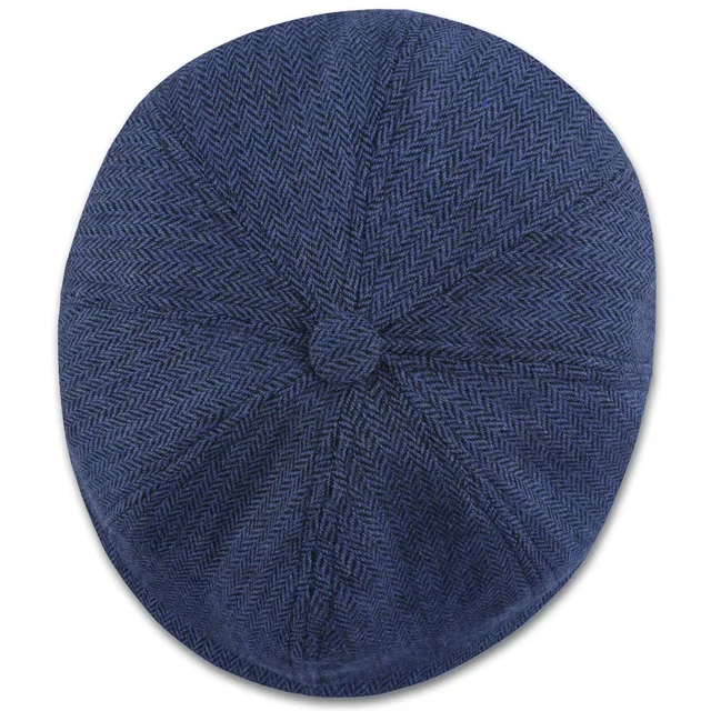Chapeau de journal pour bébés garçons, casquette plate à chevrons pour enfants, accessoires de béret rétro pour nourrissons, doublure douce en feutre épaisse et chaude – Image 4