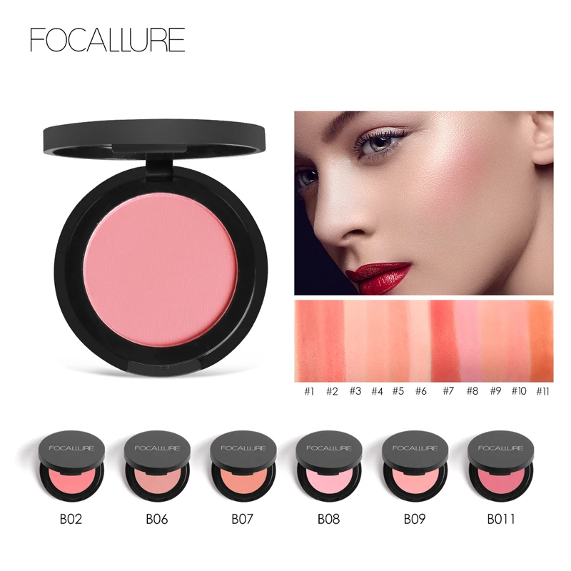 FOCALLURE 11 couleurs Blush Palette maquillage nu mat fard à joues bronzant poudre Palette miroitant visage fard à joues Palette maquillage cosmétiques