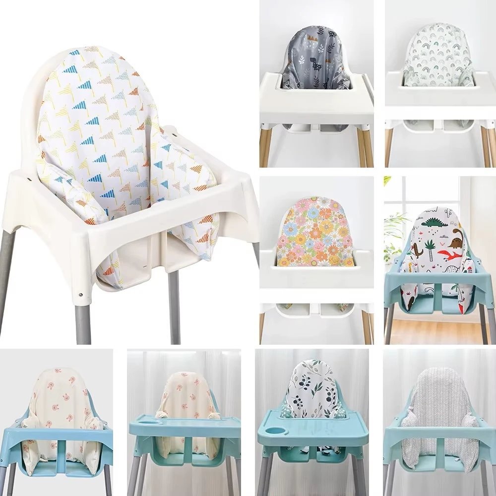 Housse de coussin en Polyester et coton pour enfants, imprimé pour chaise de salle à manger, siège pour enfants, coussins arrière gonflables, taie d'oreiller, accessoire pour bébé