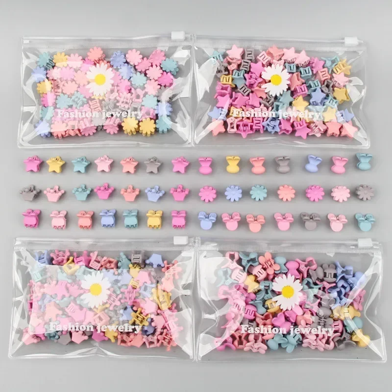 30 pièces/sac Mini pinces à cheveux mignonnes pour filles bébé épingle à cheveux colorée dessin animé lapin fleur couronne étoile pinces à cheveux enfants pince