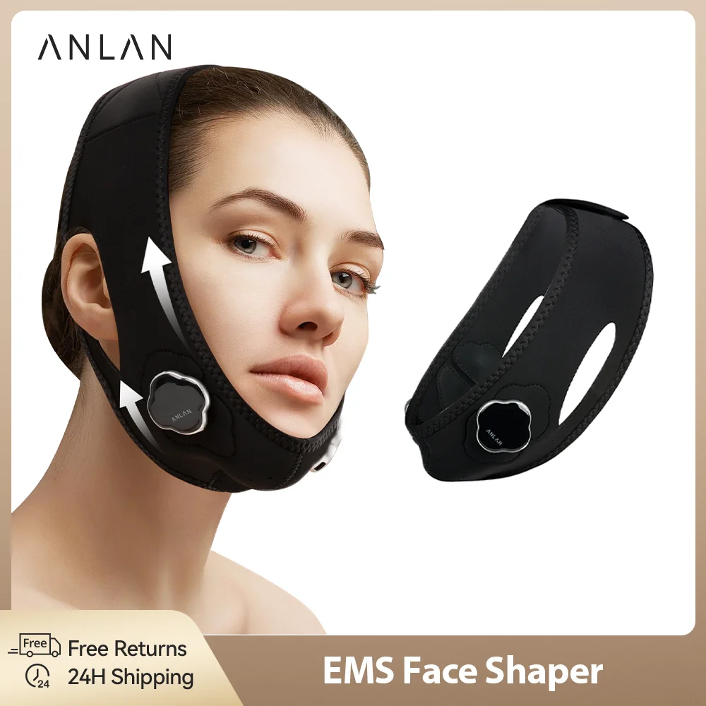 ANLAN-Masque de lifting facial EMS, ceinture électrique pour le double ruisseau, masseur amincissant