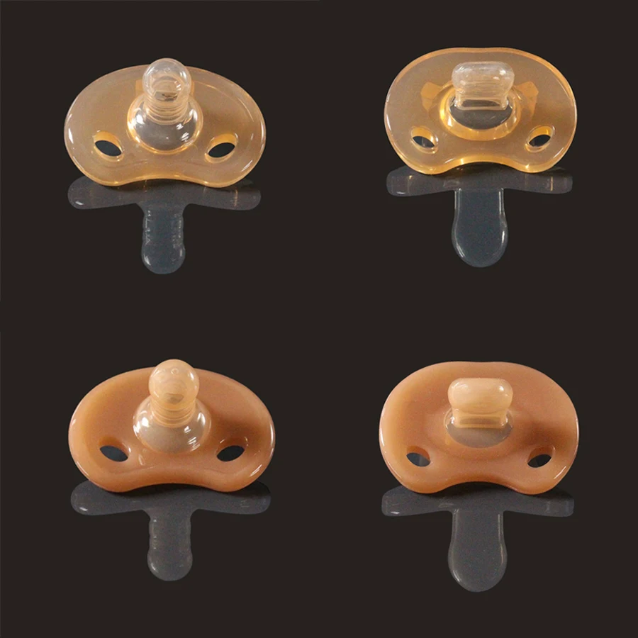 Sucette en Silicone pour bébé, conception une pièce, Silicone liquide doux, 100% sans BPA, forme plate et ronde, pour usage jour ou nuit, givré