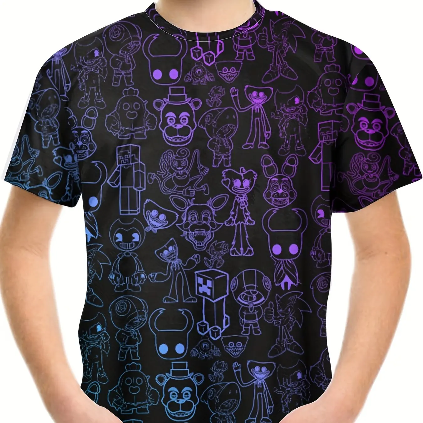 T-Shirt tendance pour garçons et filles, dessin animé créatif imprimé en 3d, décontracté, à la mode, pour l'extérieur, hauts mignons, 2024