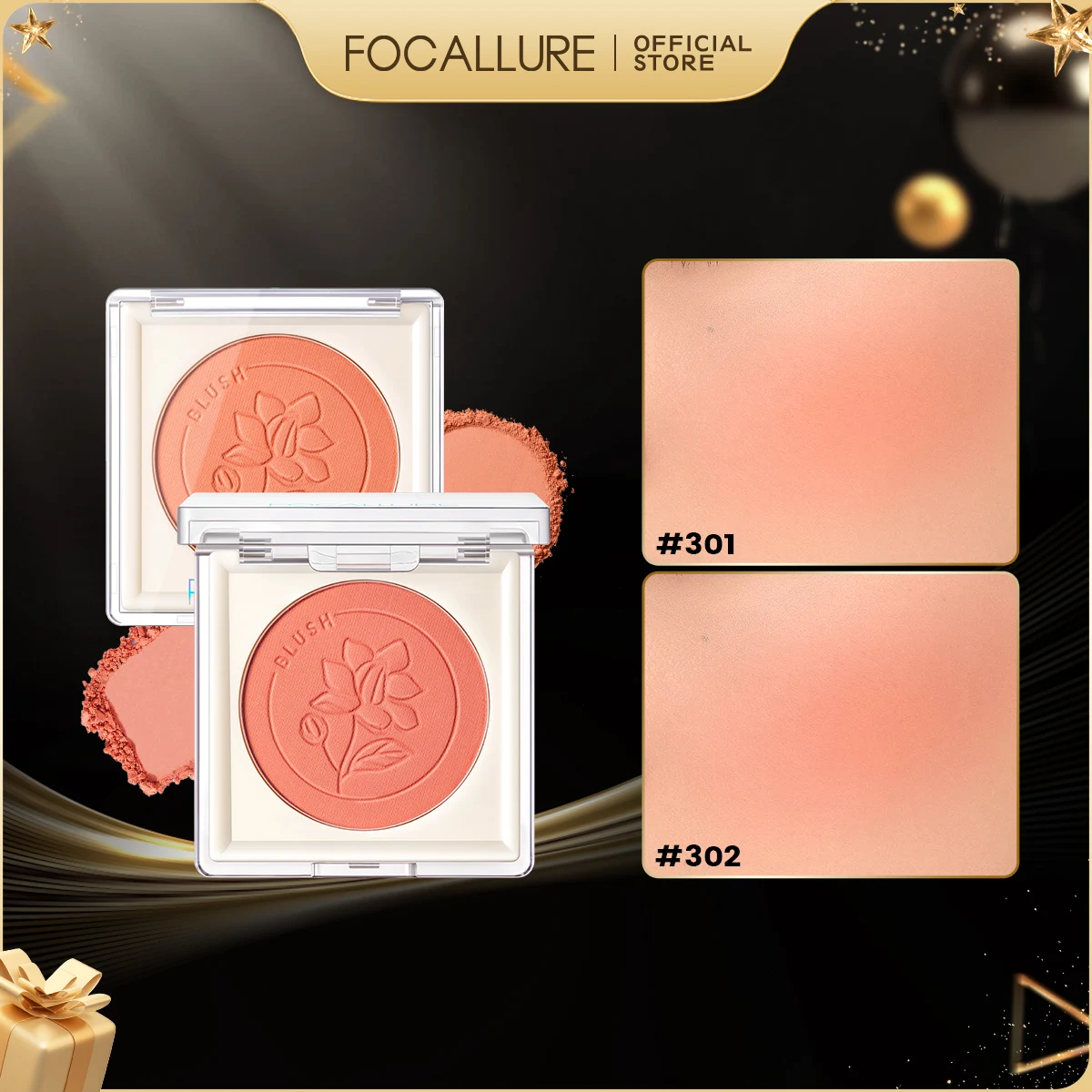 FOCALLURE-Palette de poudre de fard à joues naturelle lisse, haute pigmentation nourrissante, fard à joues de pêche, crème de contour du visage, cosmétiques de maquillage