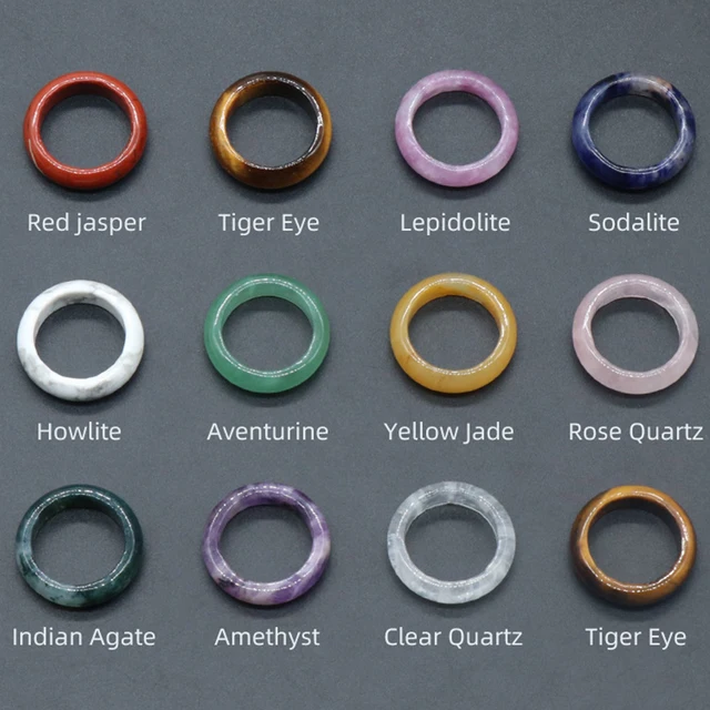 Bague en Agate de cristal, pierre précieuse naturelle, cornaline, anneaux empilables, énergie Reiki, breloques porte-bonheur, bijoux cadeau pour femmes et hommes