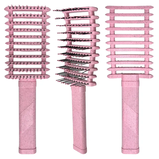 Brosse à cheveux bouclés pour femmes, brosse de coiffure, ajourée, démêlante, peigne à cheveux emmêlé, outils de Massage du cuir chevelu – Image 5