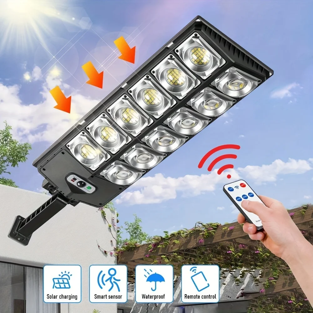 Projecteur Solaire LED avec Détecteur de Mouvement et Télécommande