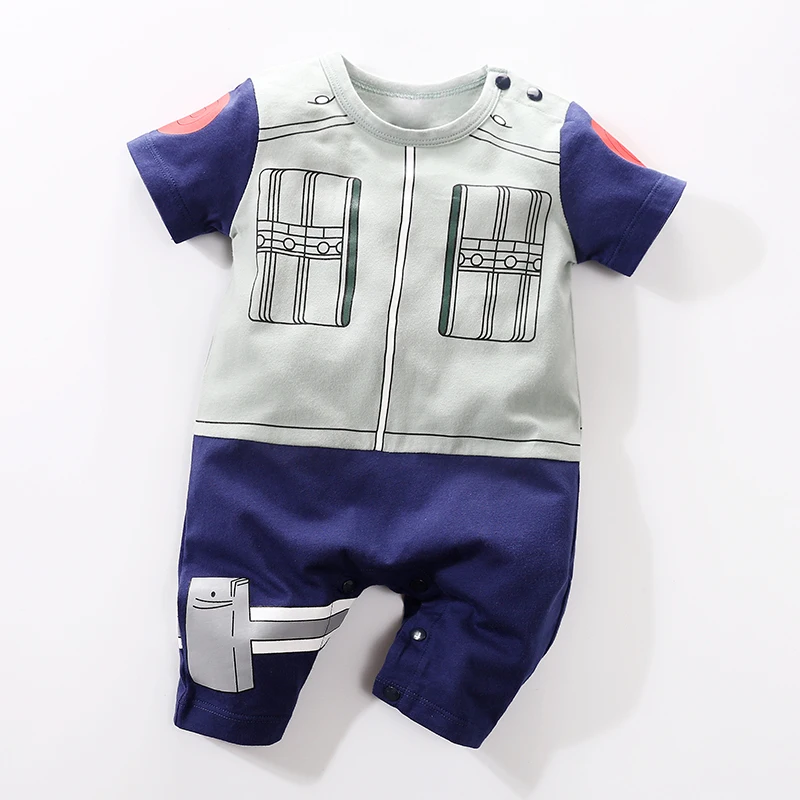 Tenue de cosplay de dessin animé à manches courtes pour bébés garçons, vêtements pour bébés, costume Onesie pour tout-petits, cool, nouveau-né de 0 à 18 mois, 100% coton