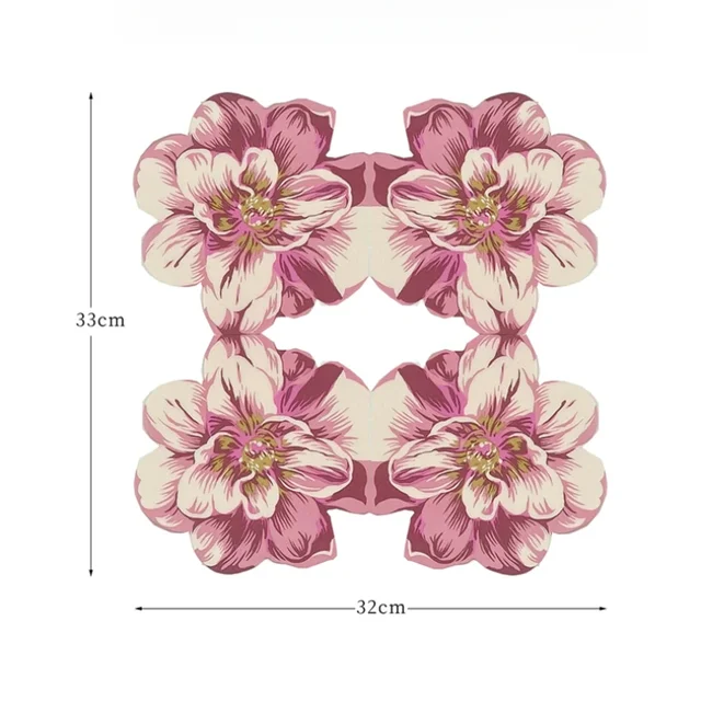 Serviette en forme de bord coupé, impression de fleurs tridimensionnelles, tissu décoratif en papier pour la bouche, tissu Facial pliant haut de gamme pour mariage – Image 6