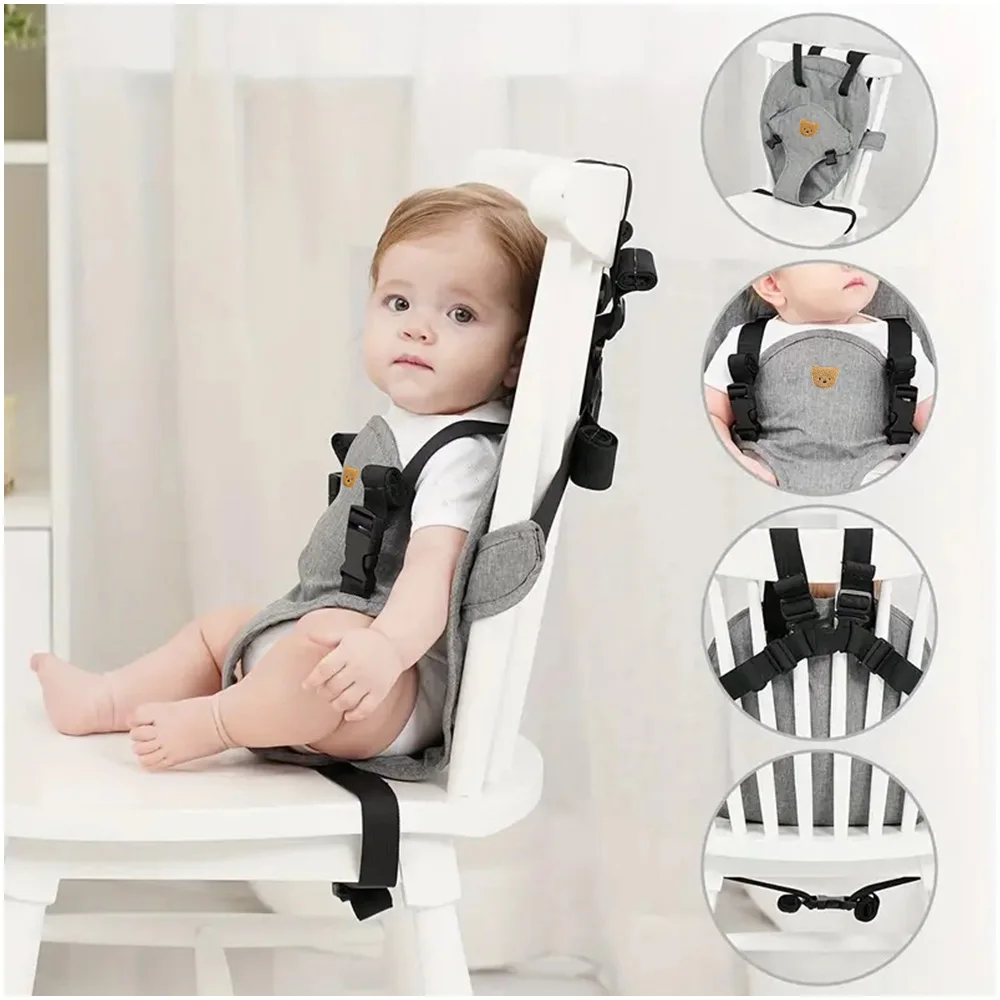 1 pièces bébé bébé salle à manger chaise ceinture fixe bébé tenant ceinture auxiliaire Portable sortie enfant salle à manger chaise ceinture de sécurité siège enfant