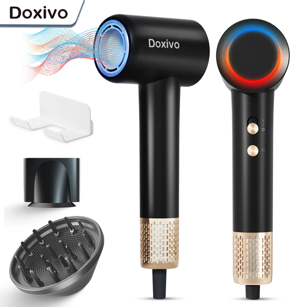 Doxivo-Sèche-cheveux à ions négatifs sans balais, chauffage rapide, réglage froid et chaud, 1500 tr/min, 110000 W