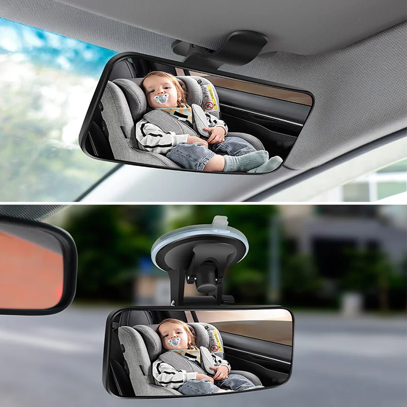 Miroirs intérieurs de voiture pour bébé, ventouse de pare-brise rotative à 360 degrés, Clips de plaque de pare-soleil, miroir de siège arrière pour bébé et enfant, observer le miroir