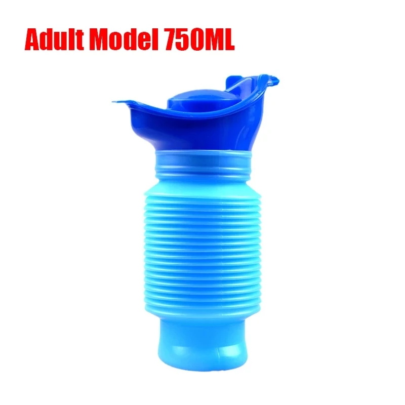 Urinoir portable réutilisable pour voiture, extérieur, debout, urgence, voyage, camping, fuite d'urine, toilettes, 750ml