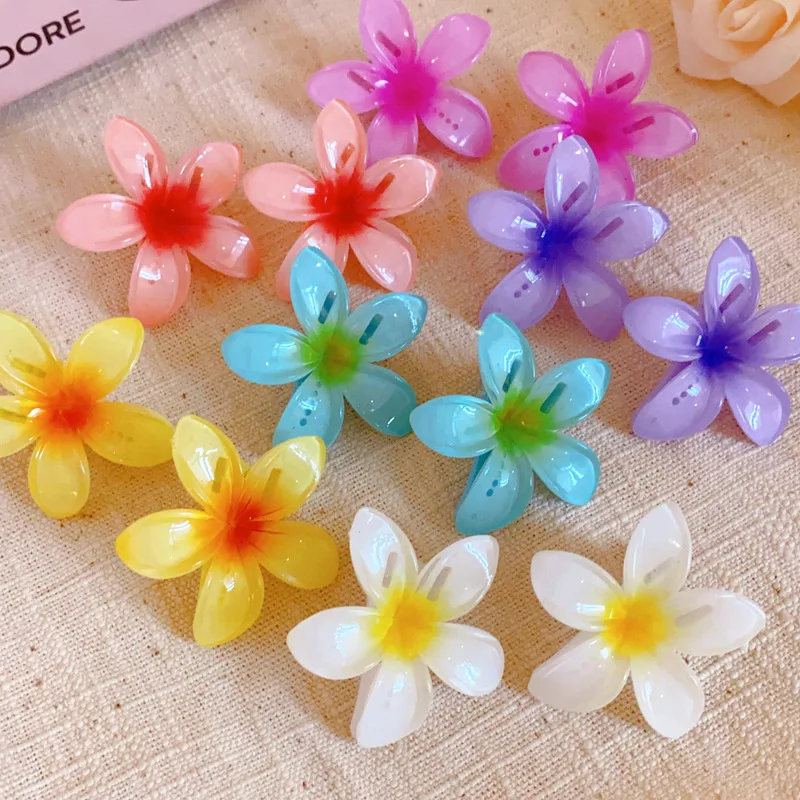 Pinces à cheveux en acrylique pour femmes, dégradé de Dopamine, fleur d'œuf, accessoires Partysu Premium, breloques de coiffure, petites pinces à bec de canard