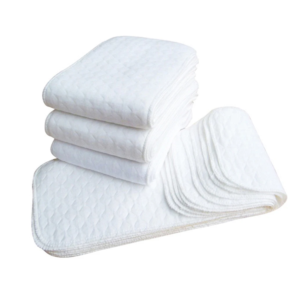 Couches lavables et réutilisables en coton pour bébé, 10 pièces, accessoires pliables pour enfants